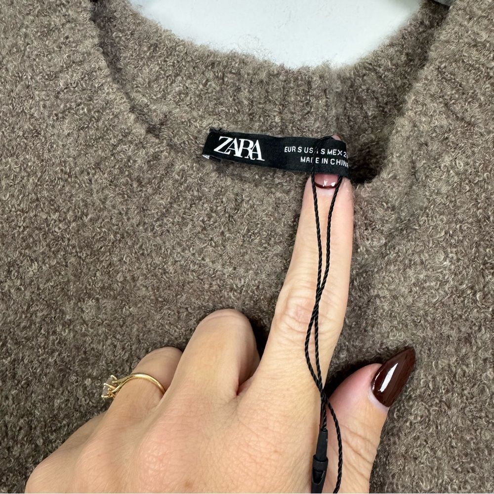 ZARA | Light Brown Sleeveless Sweater Structured Shoulder Women’s Size Small - Picture 6 of 8